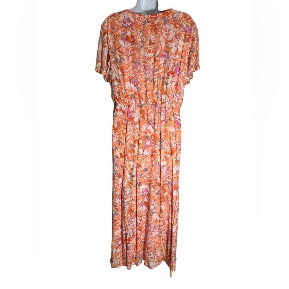 TORRID dress size 1x stunning orange and white floral rayon summer dress 🧡 - Picture 3 of 8